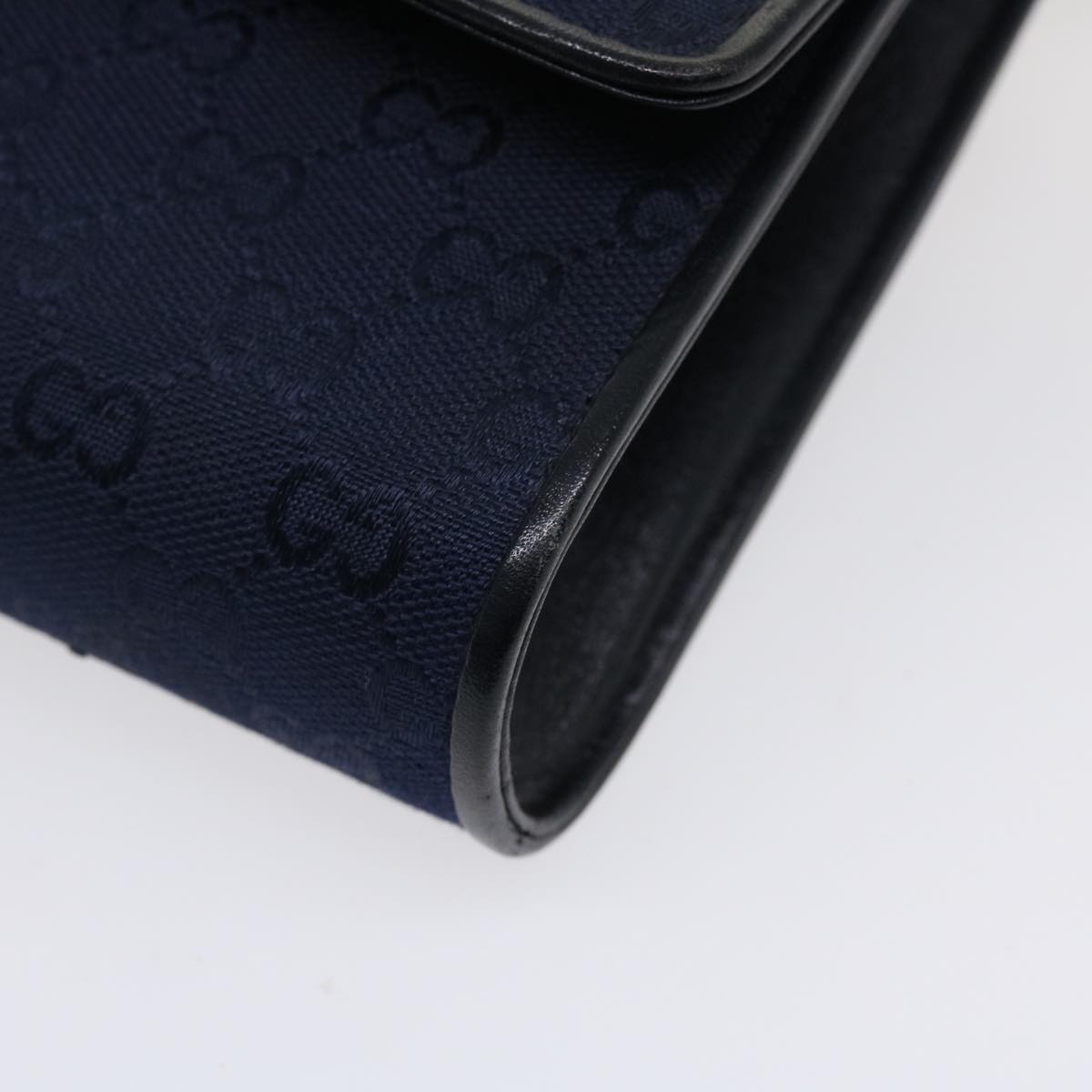 GUCCI GG Canvas Shoulder Bag Navy Auth bs3831