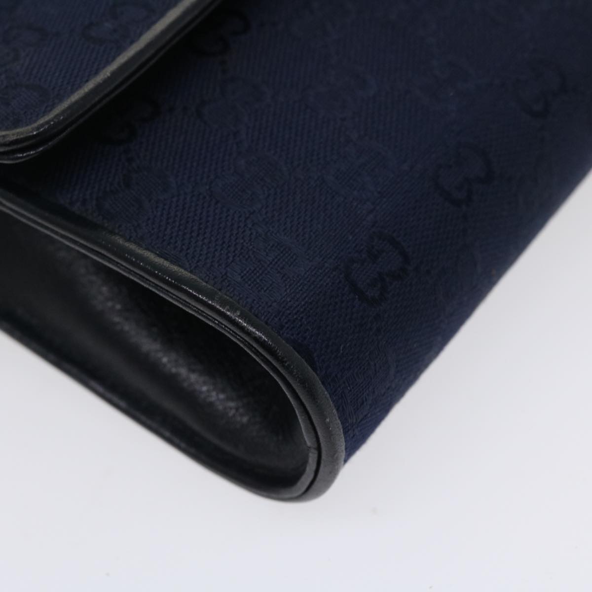 GUCCI GG Canvas Shoulder Bag Navy Auth bs3831