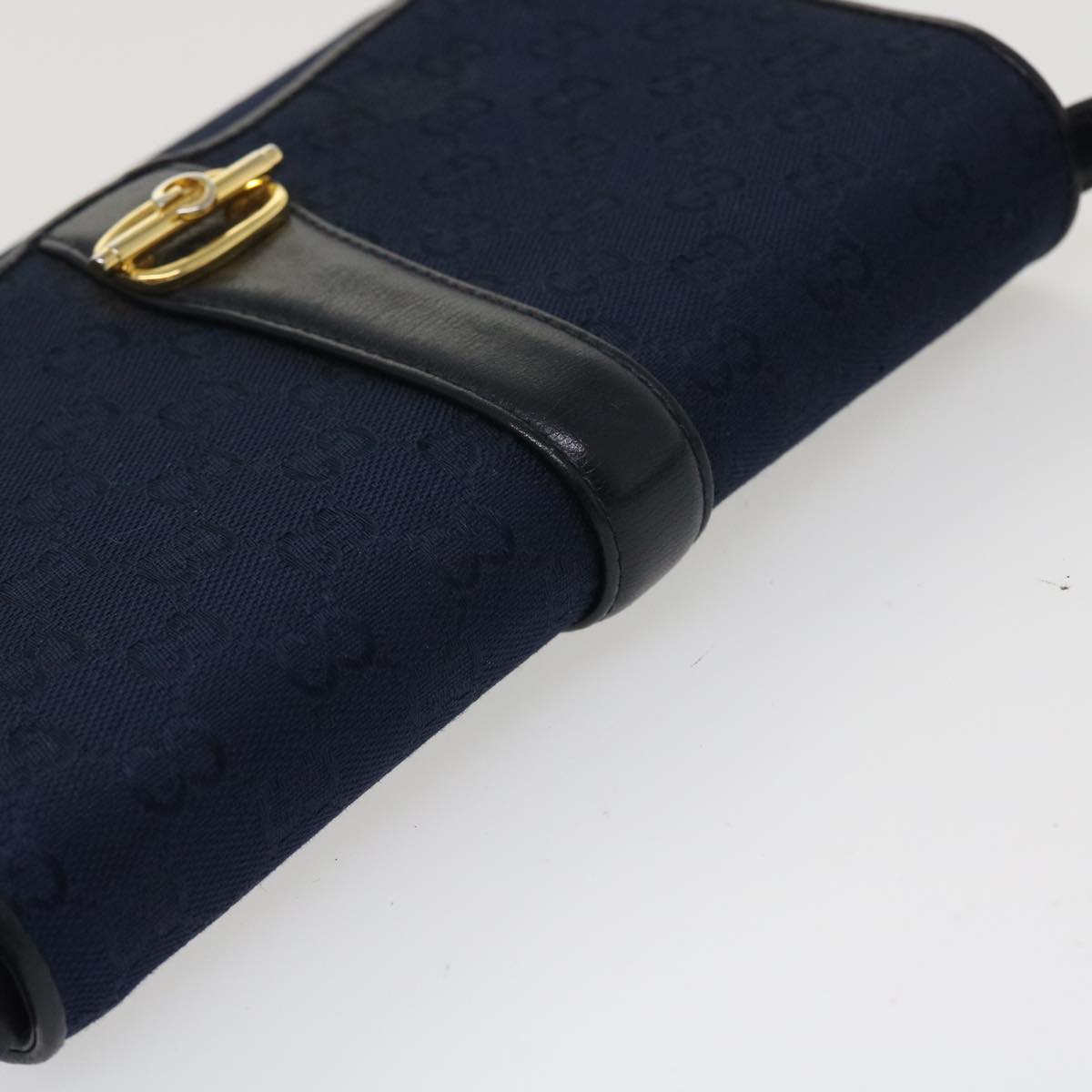 GUCCI GG Canvas Shoulder Bag Navy Auth bs3831