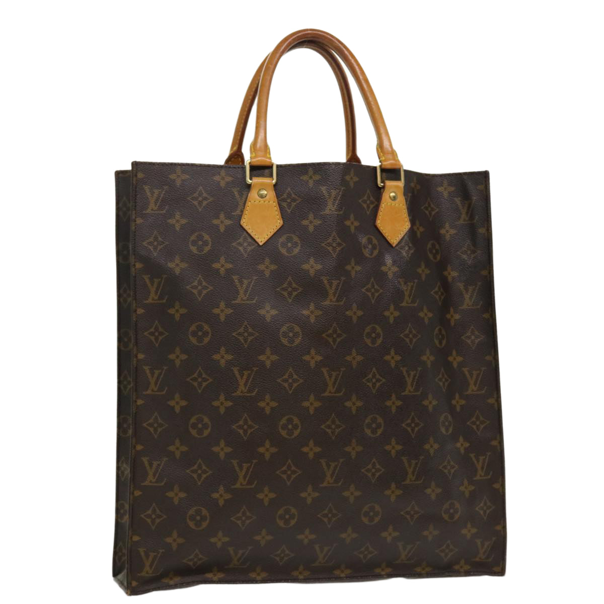 LOUIS VUITTON Monogram Sac Plat Hand Bag M51140 LV Auth bs3956