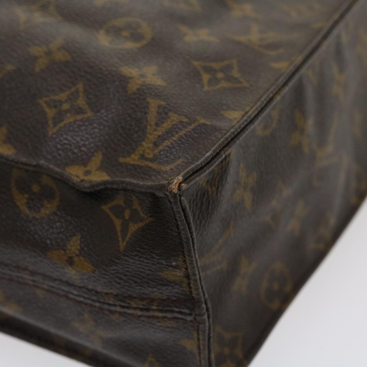 LOUIS VUITTON Monogram Sac Plat Hand Bag M51140 LV Auth bs3956