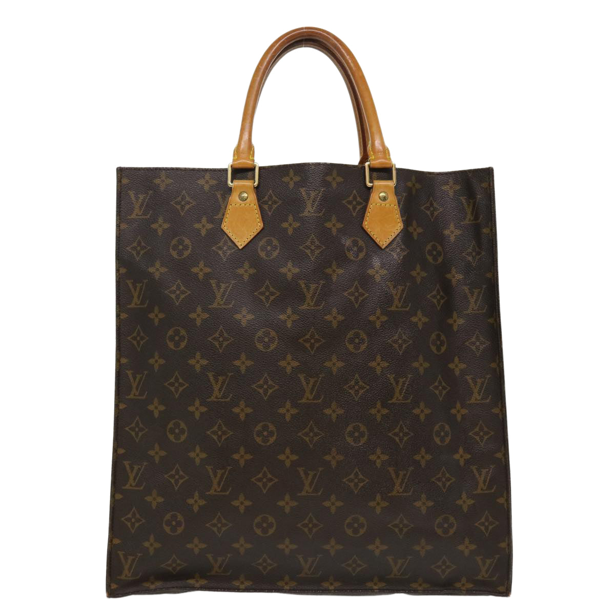 LOUIS VUITTON Monogram Sac Plat Hand Bag M51140 LV Auth bs3956