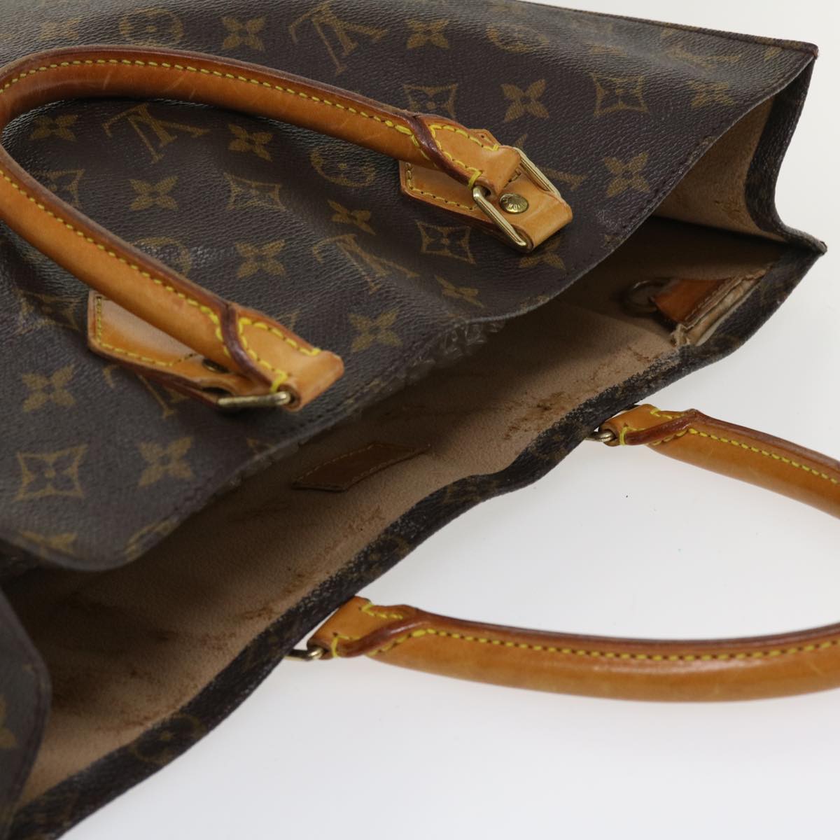 LOUIS VUITTON Monogram Sac Plat Hand Bag M51140 LV Auth bs3956