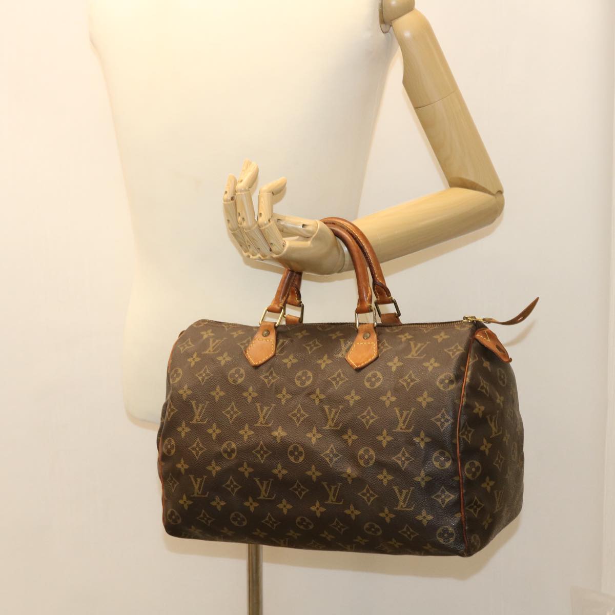 LOUIS VUITTON Monogram Speedy 35 Hand Bag M41524 LV Auth bs3958