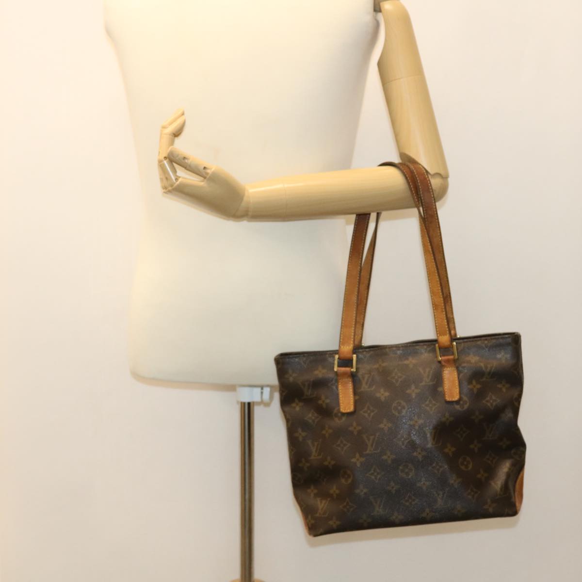 LOUIS VUITTON Monogram Cabas Piano Tote Bag M51148 LV Auth bs3960