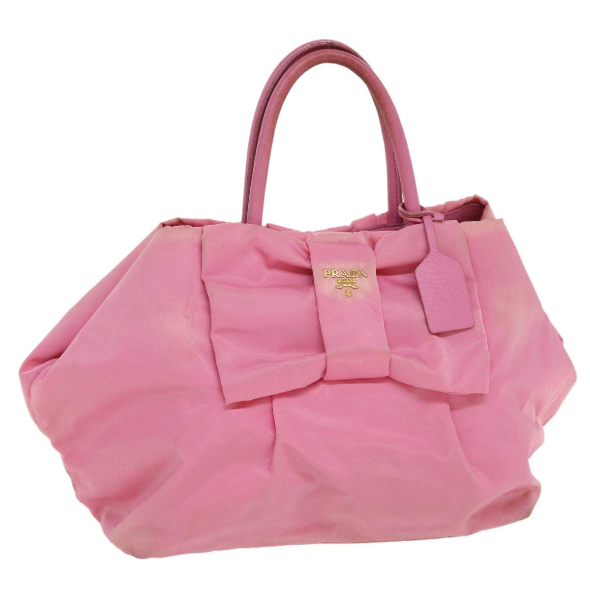 PRADA Hand Bag Nylon Pink Auth bs3964