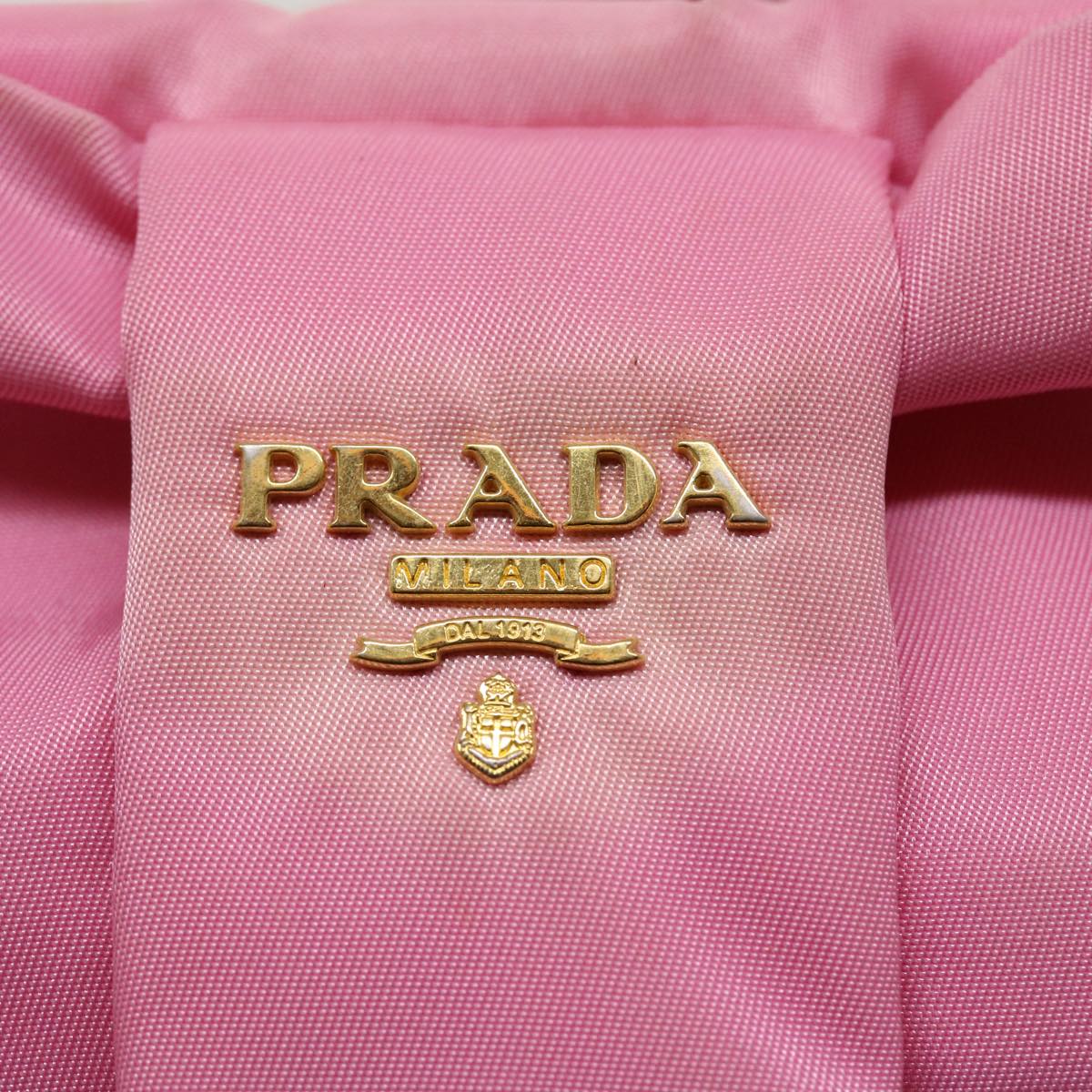 PRADA Hand Bag Nylon Pink Auth bs3964