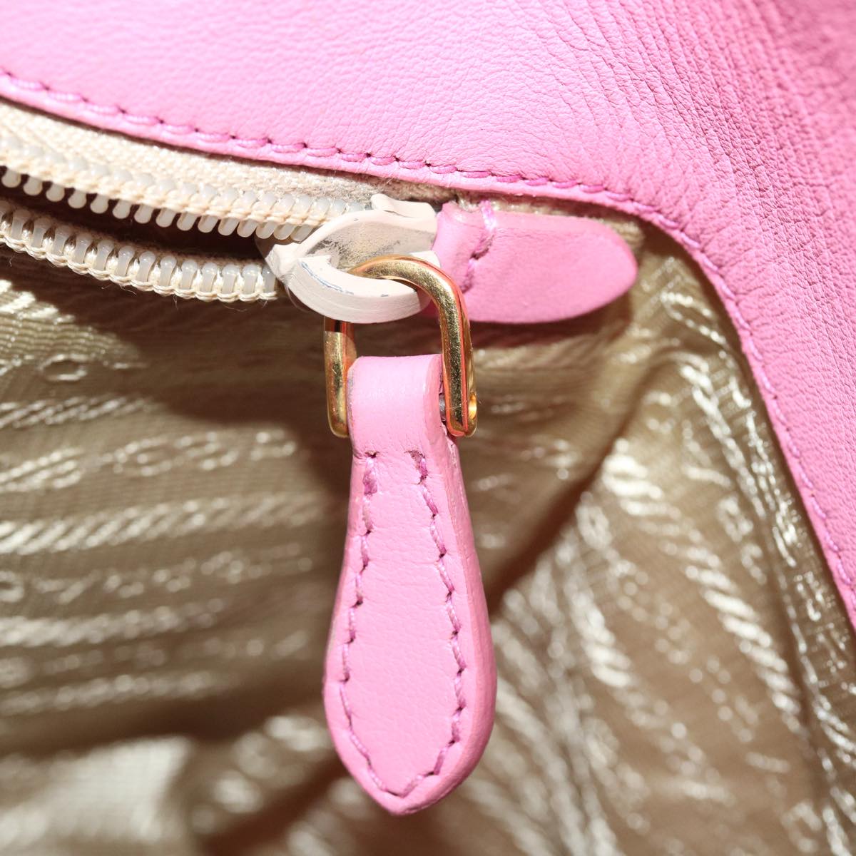 PRADA Hand Bag Nylon Pink Auth bs3964