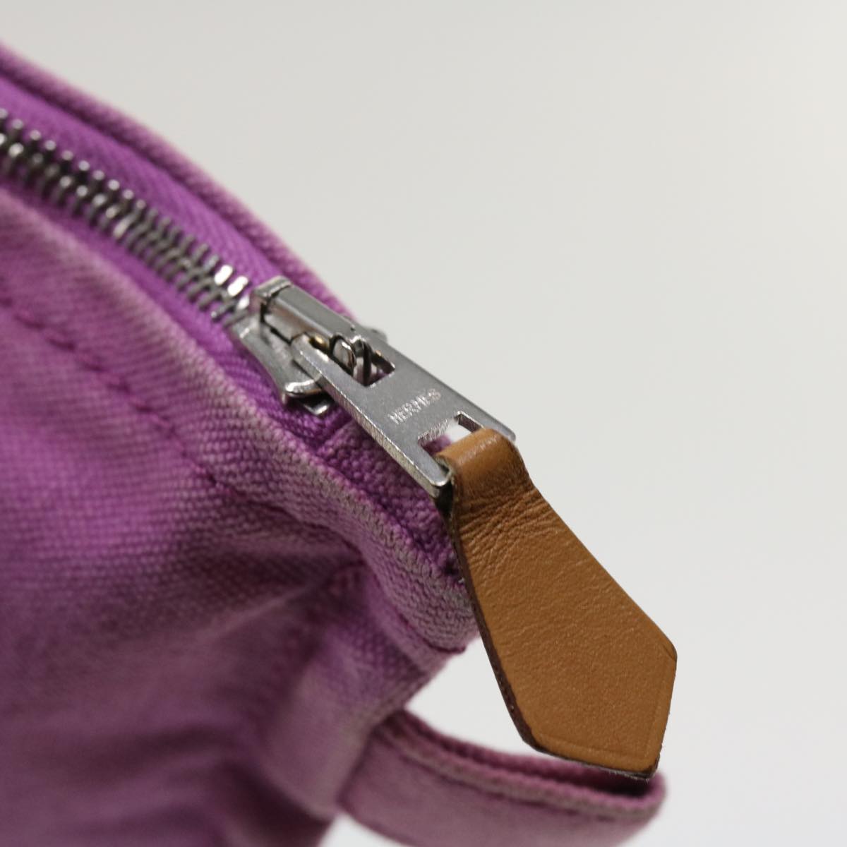 HERMES Pouch Canvas Purple Auth bs3969