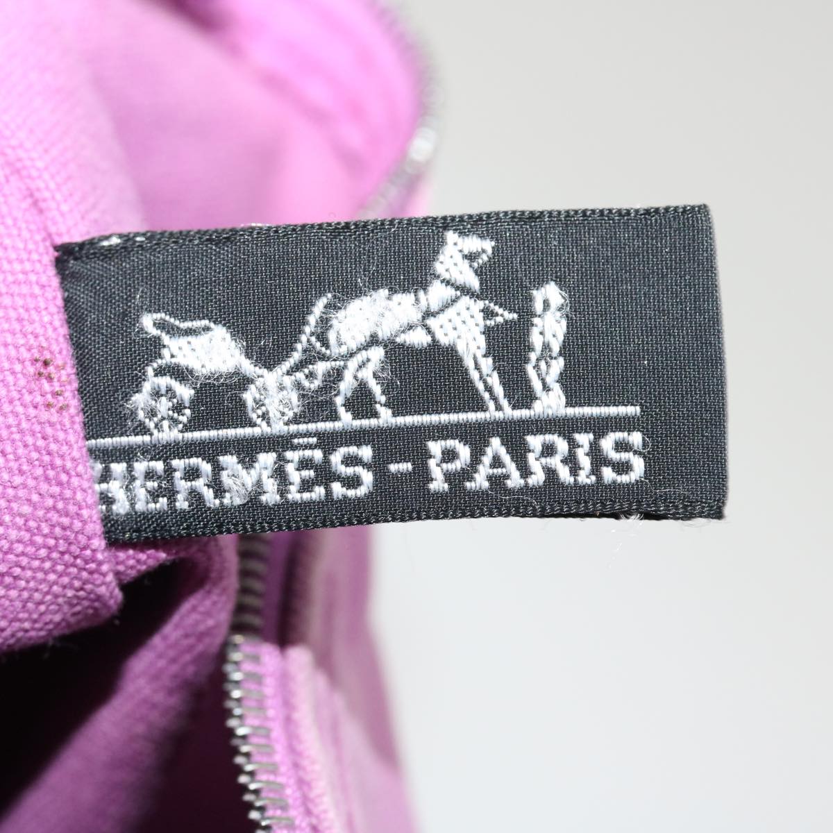 HERMES Pouch Canvas Purple Auth bs3969