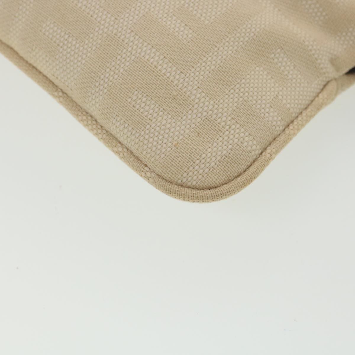FENDI Zucca Canvas Shoulder Bag Beige Auth bs3996
