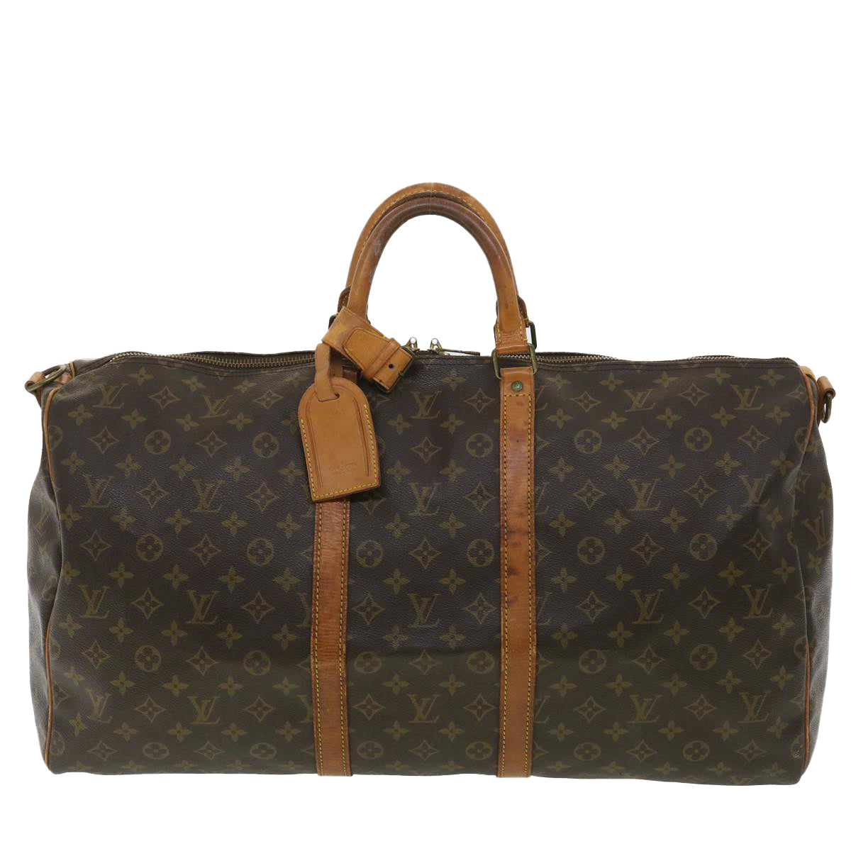 LOUIS VUITTON Monogram Keepall Bandouliere 55 Boston Bag M41414 LV Auth bs4003