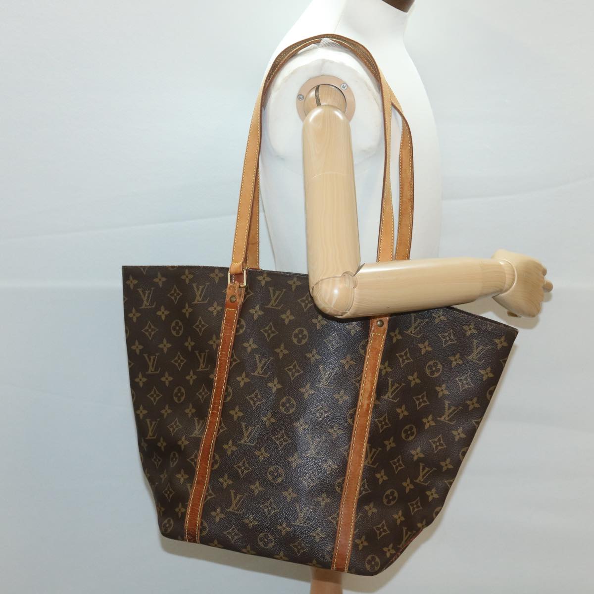 LOUIS VUITTON Monogram Sac Shopping Tote Bag M51108 LV Auth bs4004