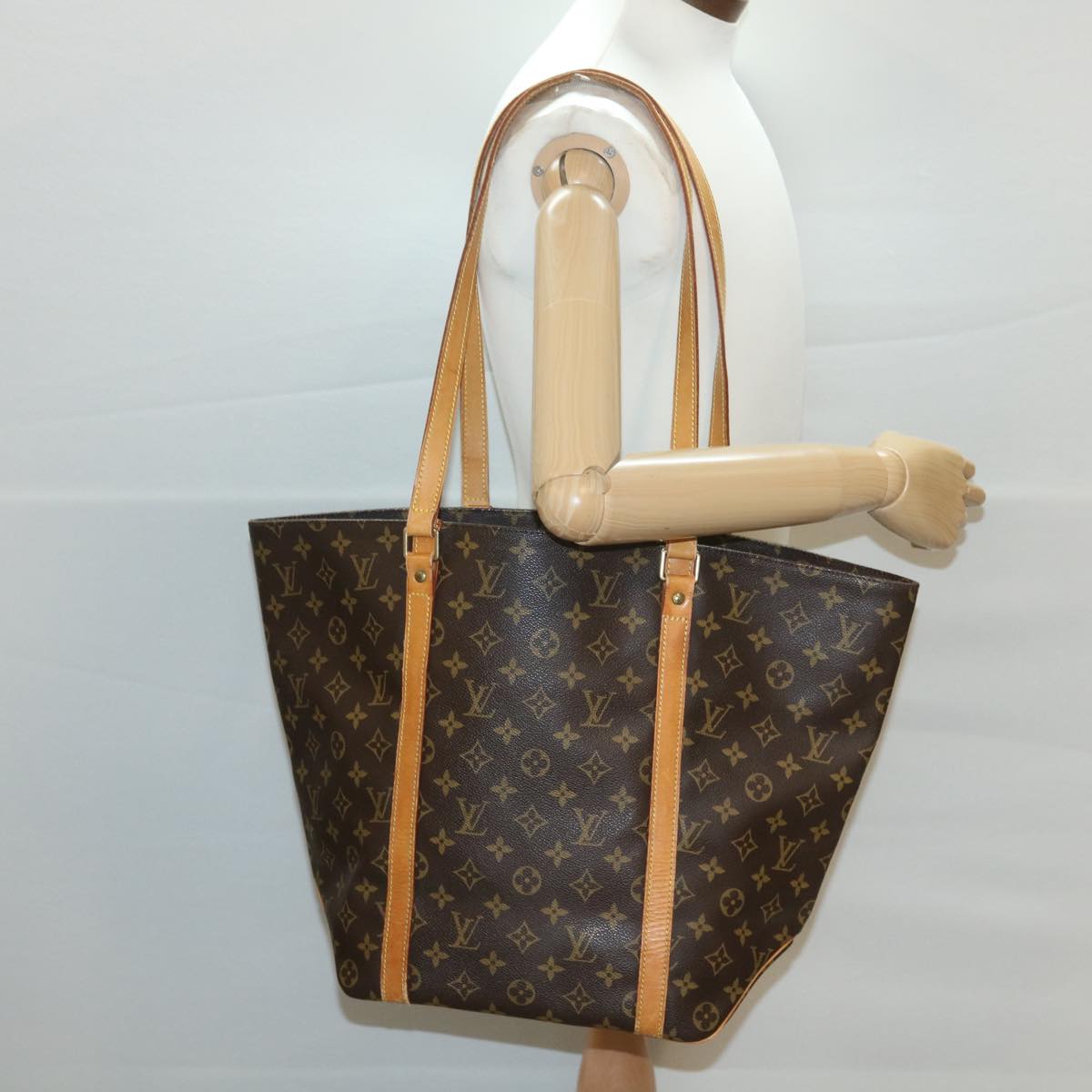 LOUIS VUITTON Monogram Sac Shopping Tote Bag M51108 LV Auth bs4009