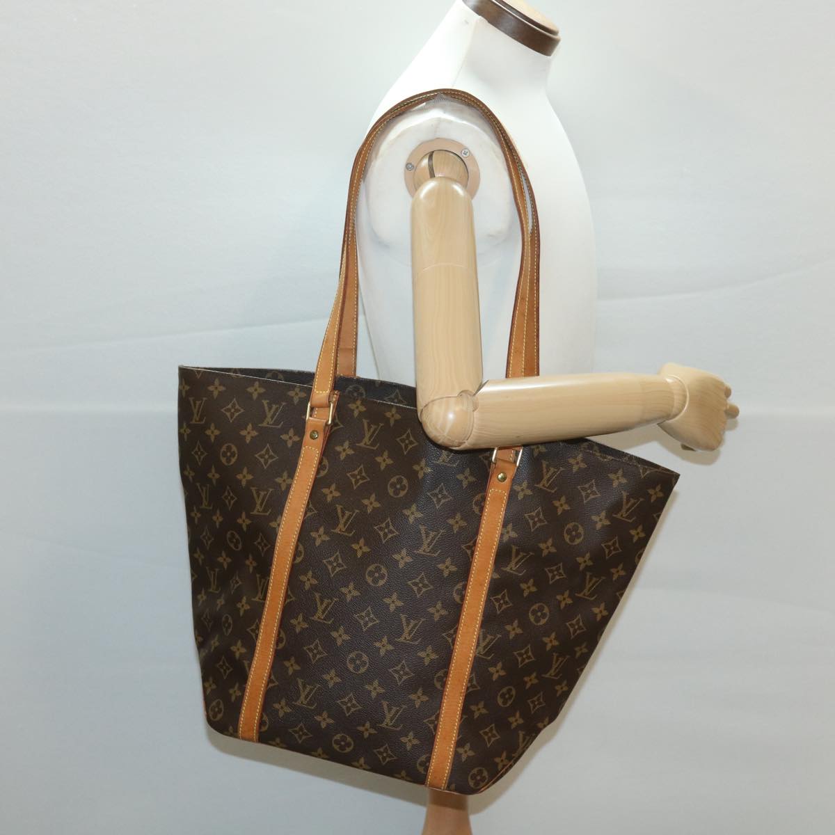 LOUIS VUITTON Monogram Sac Shopping Tote Bag M51108 LV Auth bs4010