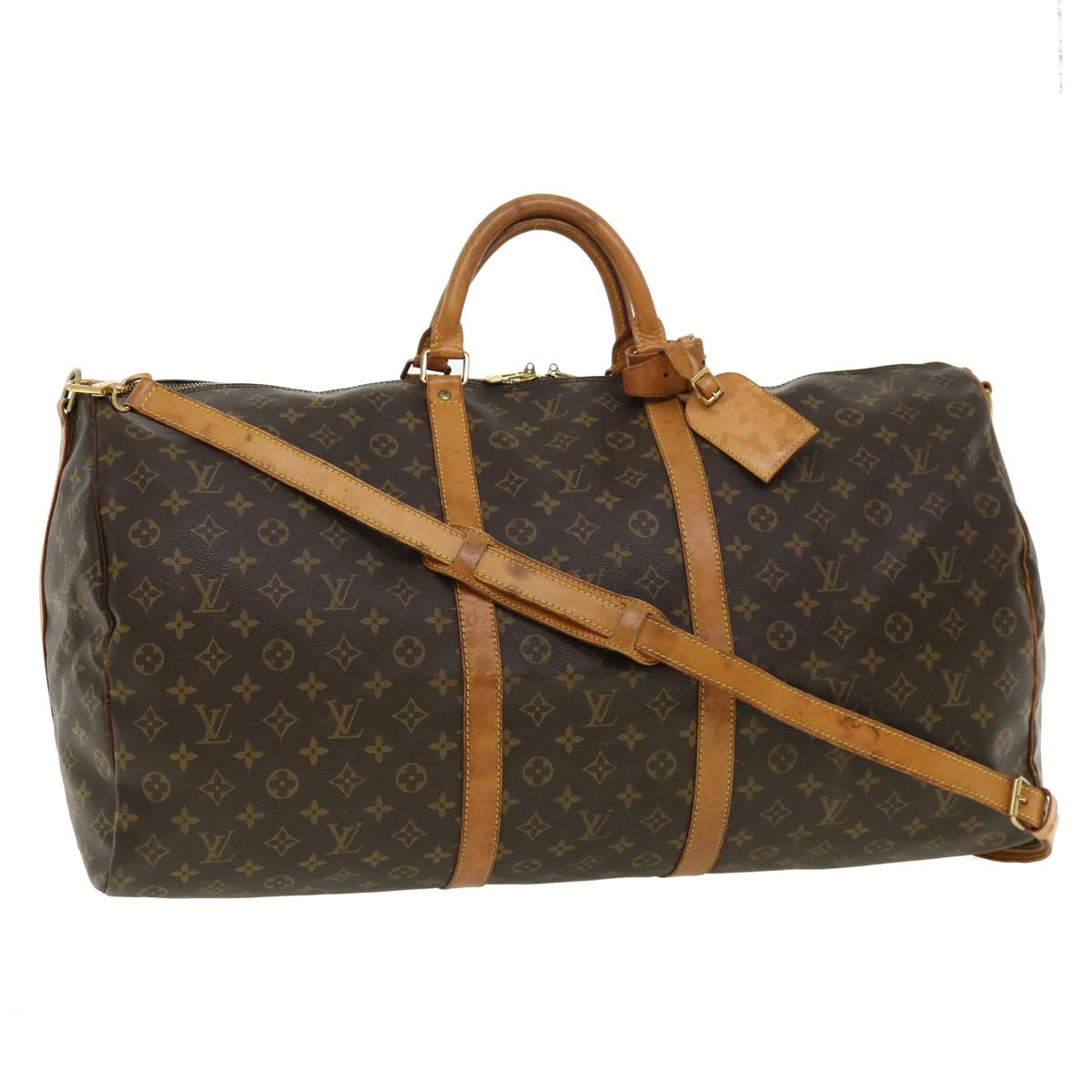 LOUIS VUITTON Monogram Keepall Bandouliere 60 Boston Bag M41412 LV Auth bs4023