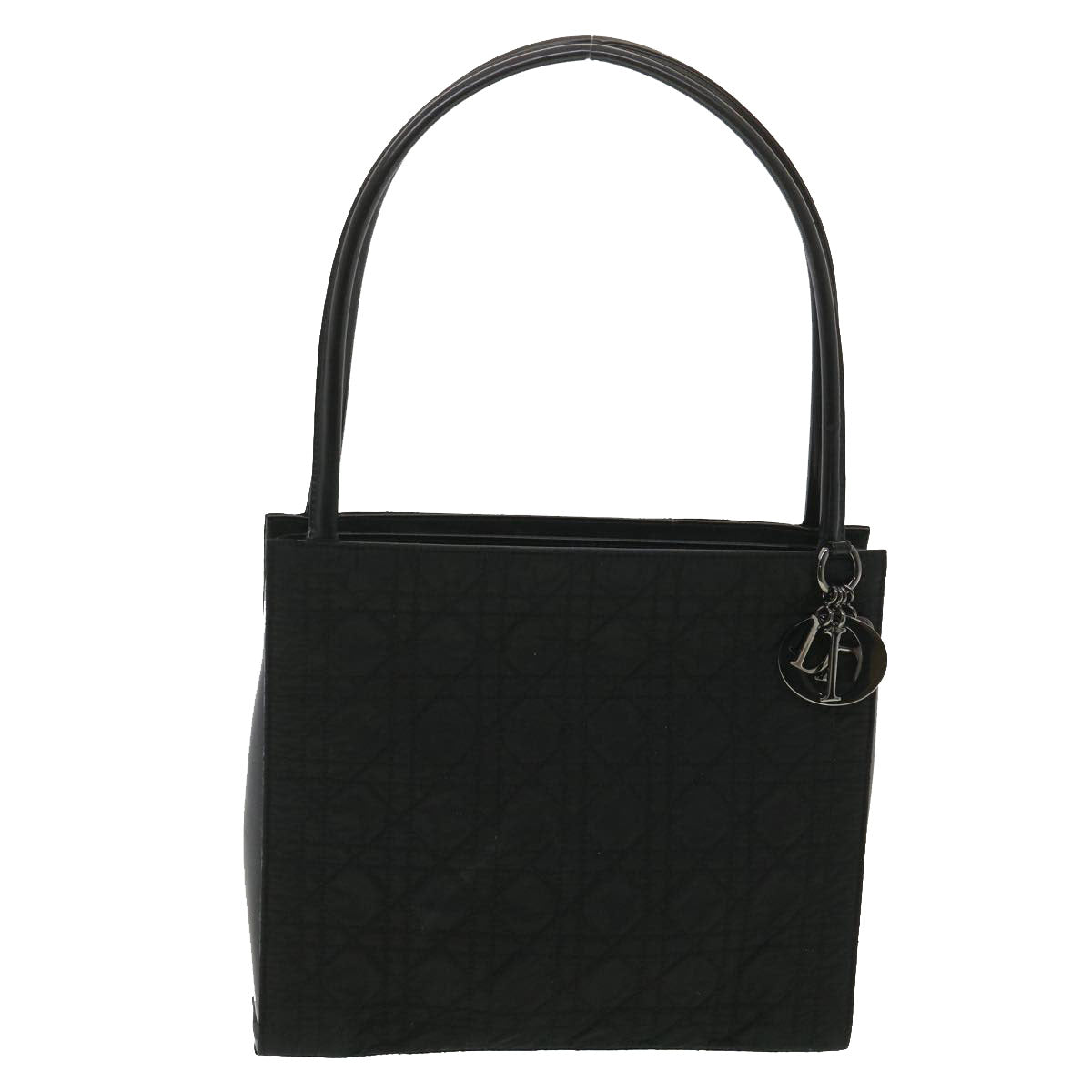 Christian Dior Lady Dior Canage Shoulder Bag Nylon Black Auth bs4030