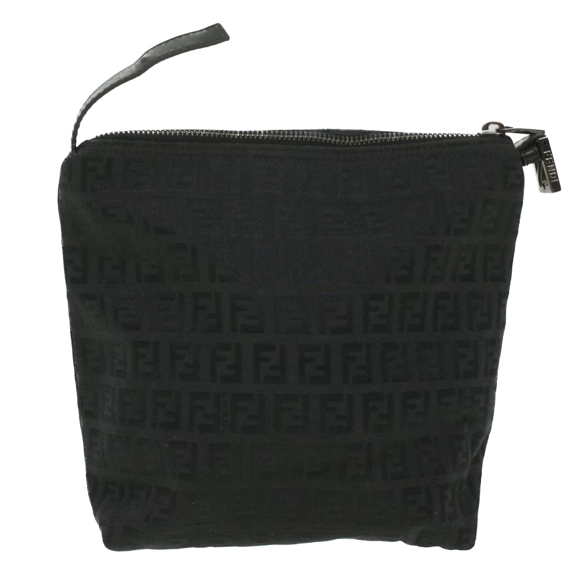 FENDI Zucchino Canvas Hand Bag Black Auth bs4045 - 0