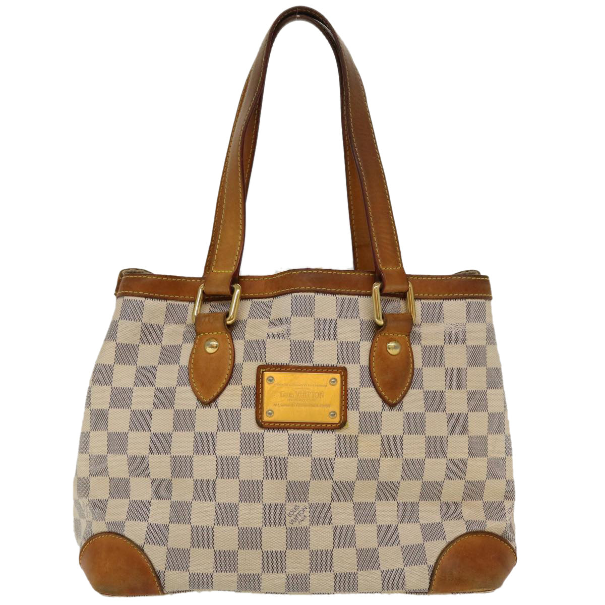 LOUIS VUITTON Damier Azur Hampstead PM Tote Bag N51207 LV Auth bs4078