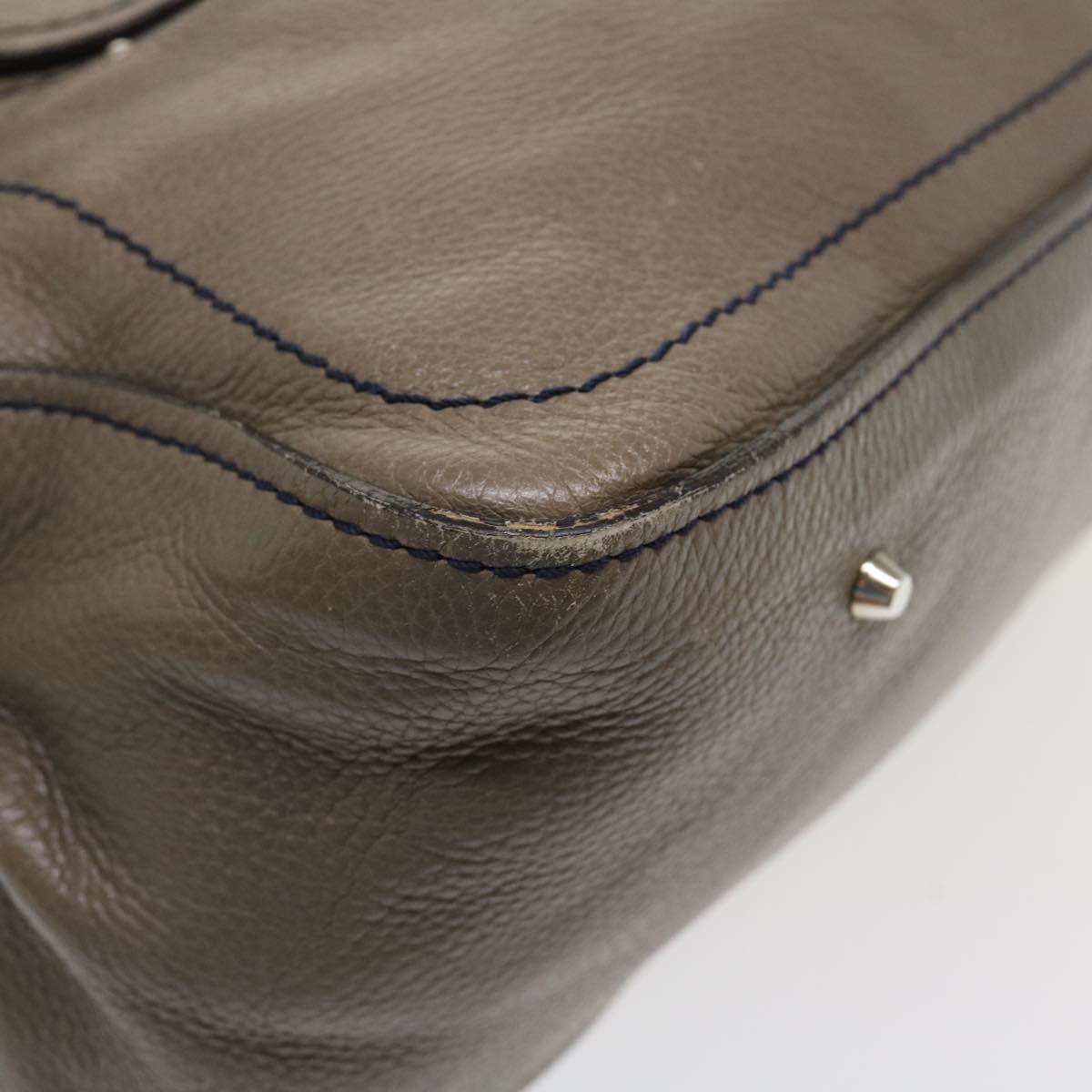 Chloe Hand Bag Leather Gray Auth bs4101