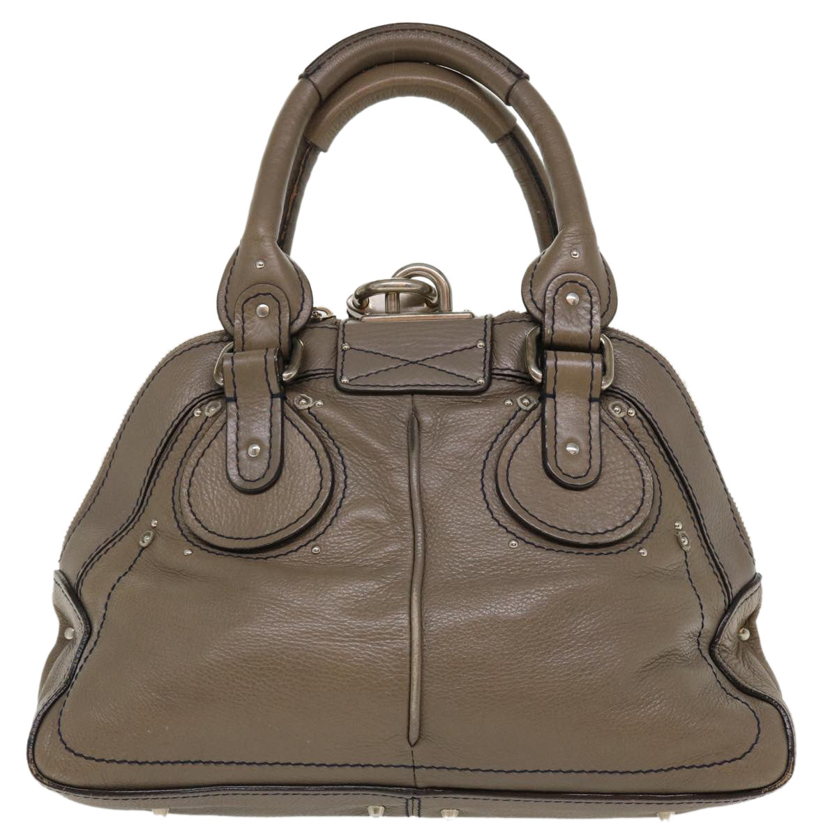 Chloe Hand Bag Leather Gray Auth bs4101 - 0