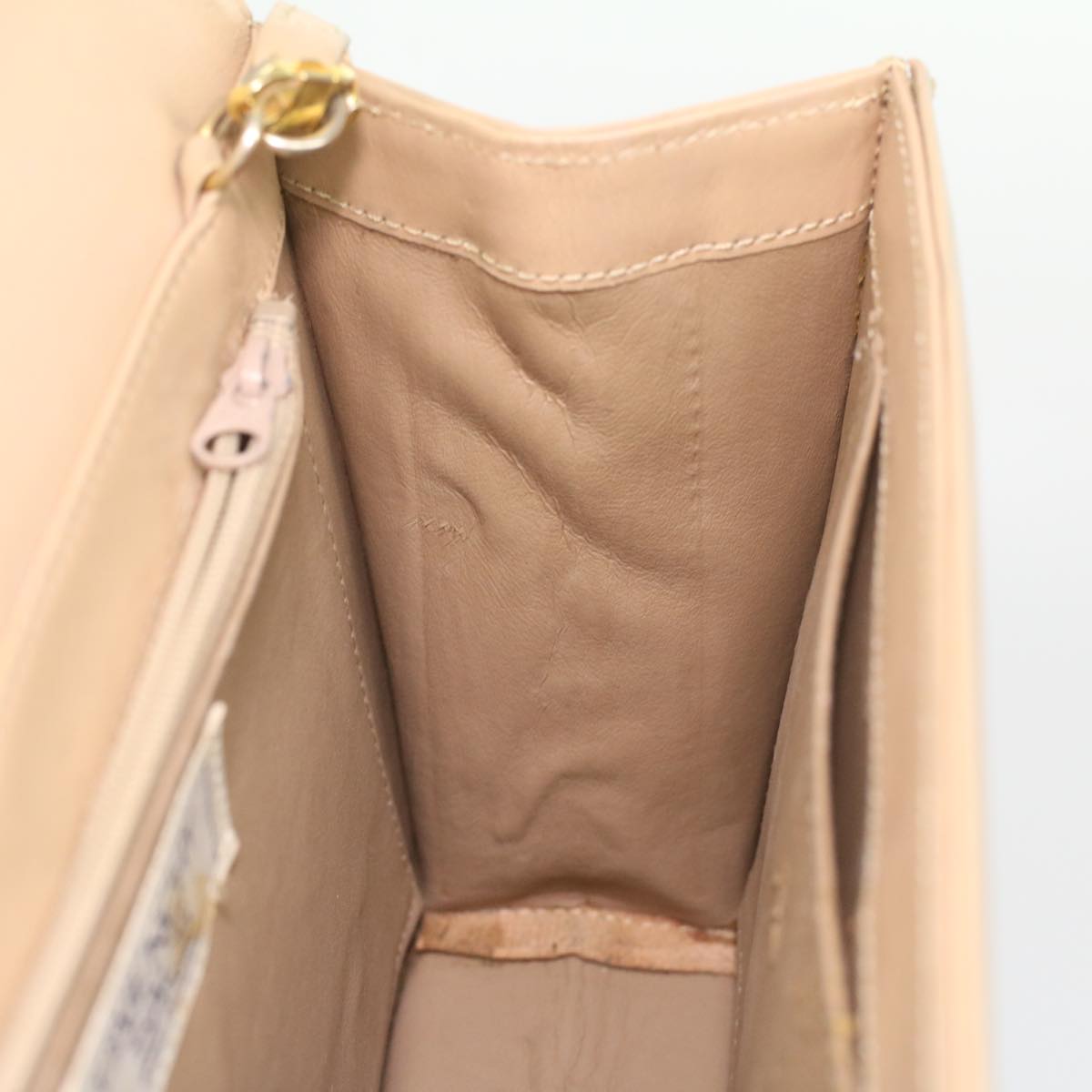 GIVENCHY Shoulder Bag Leather Beige Auth bs4125