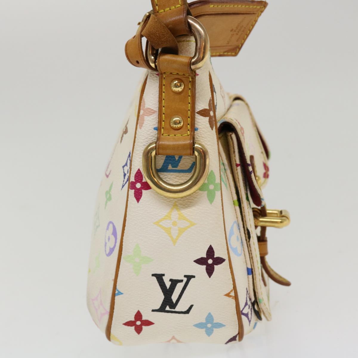 LOUIS VUITTON Monogram Multicolor Lodge PM Shoulder Bag White M40053 Auth bs4127