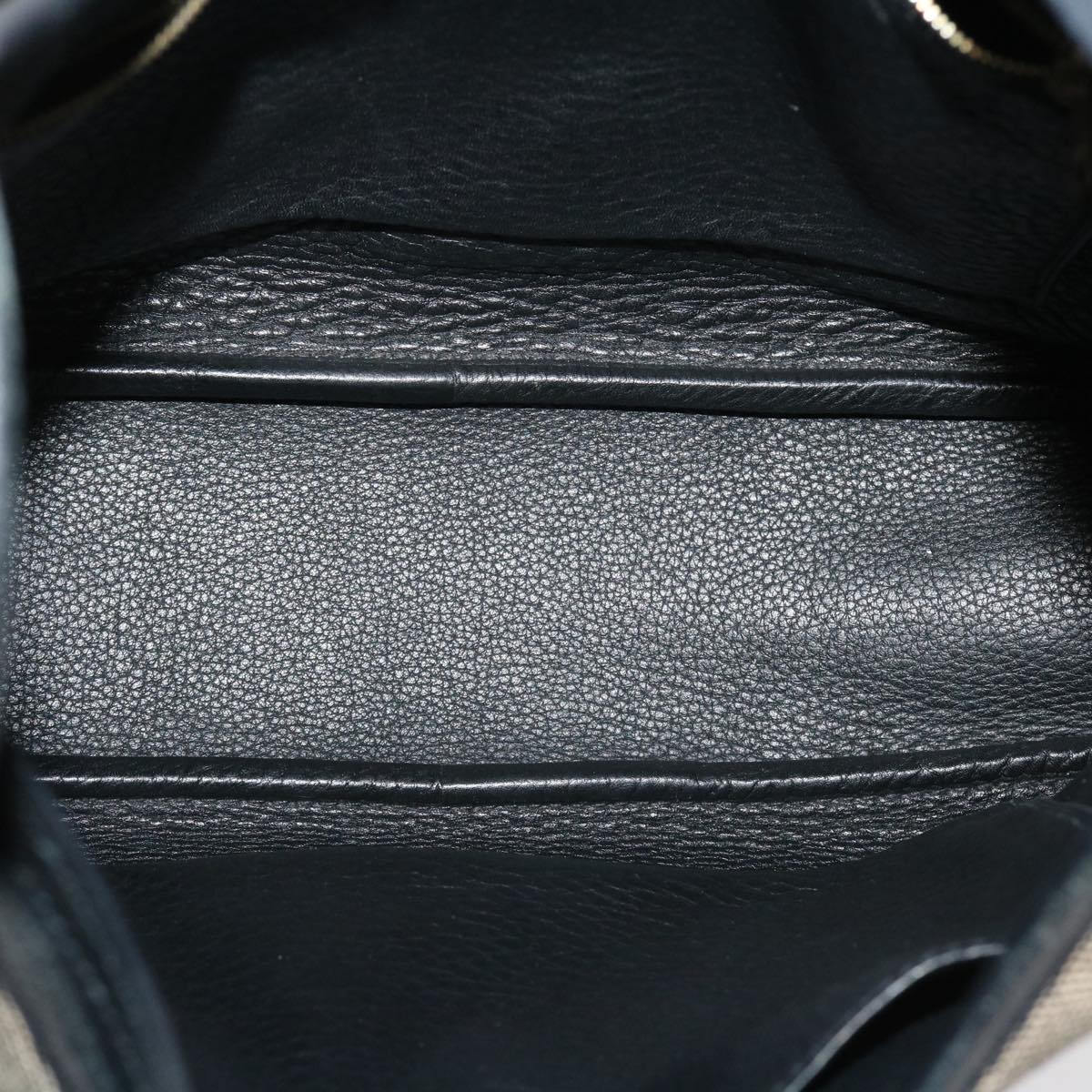HERMES Sako Shoulder Bag Canvas Leather Beige Auth bs4139