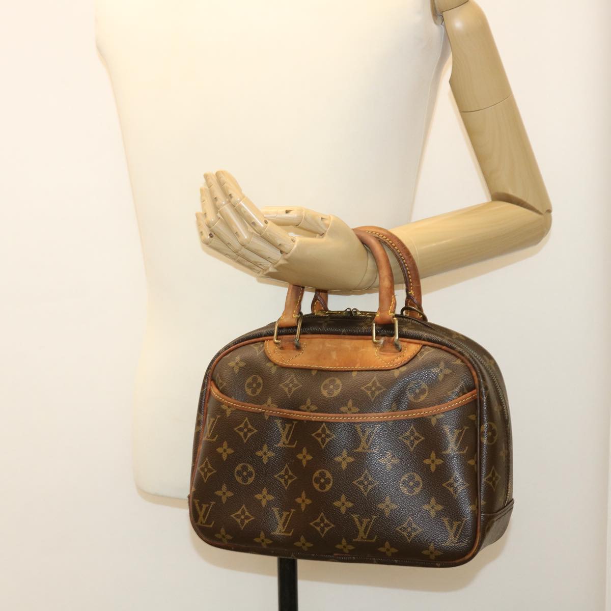 LOUIS VUITTON Monogram Trouville Hand Bag M42228 LV Auth bs4175