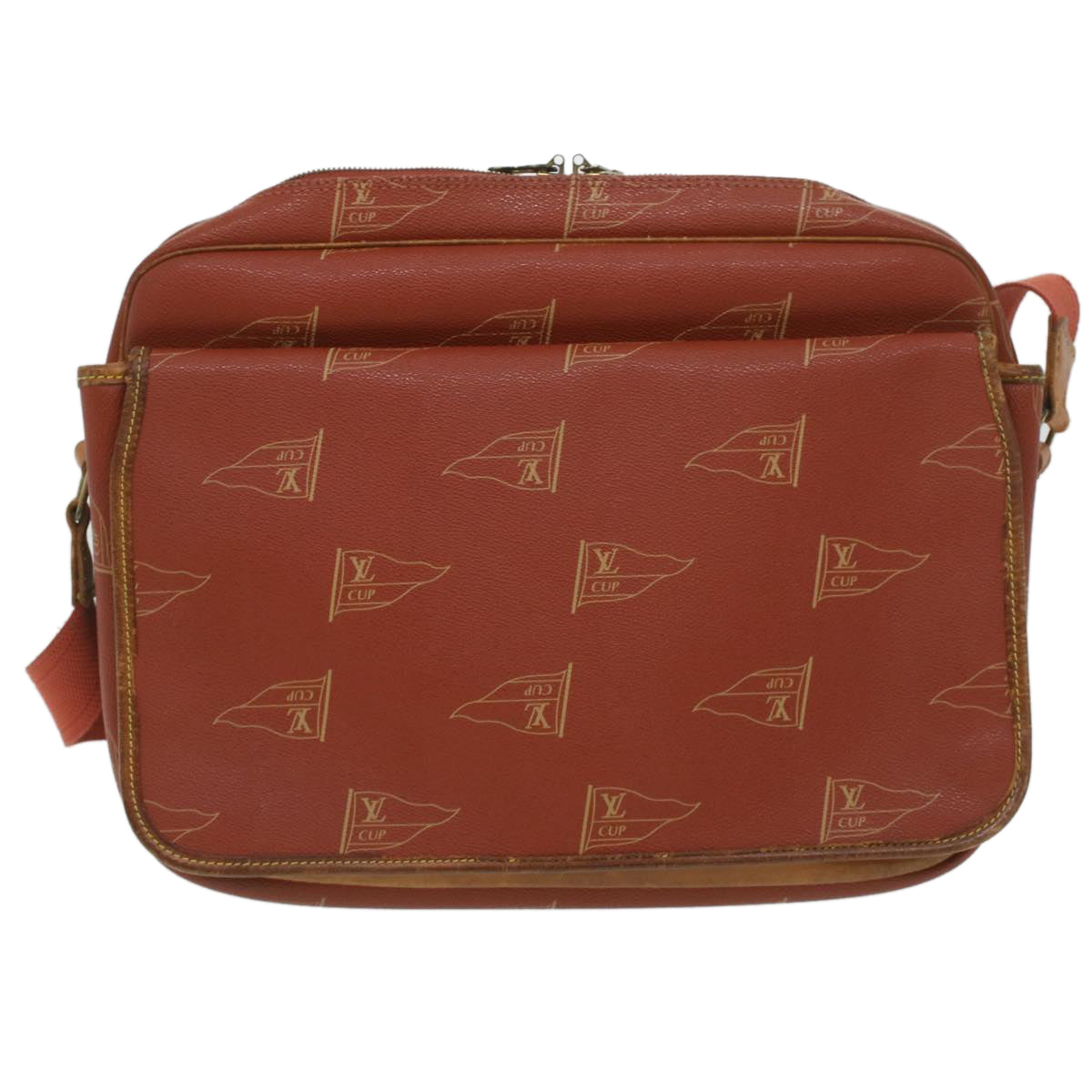 LOUIS VUITTON Cup Calvi Shoulder Bag Red Aboganie M80028 LV Auth bs4223