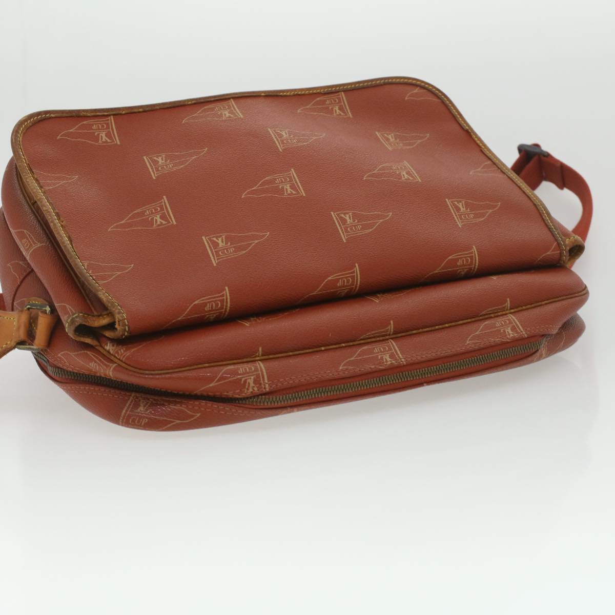 LOUIS VUITTON Cup Calvi Shoulder Bag Red Aboganie M80028 LV Auth bs4223