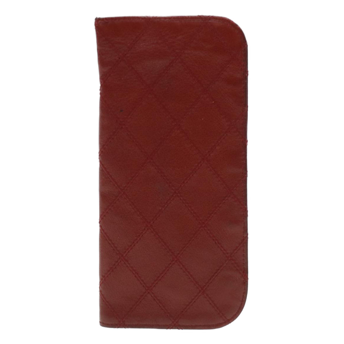 CHANEL Bicolole Glasses Case Leather Red CC Auth bs4228K - 0