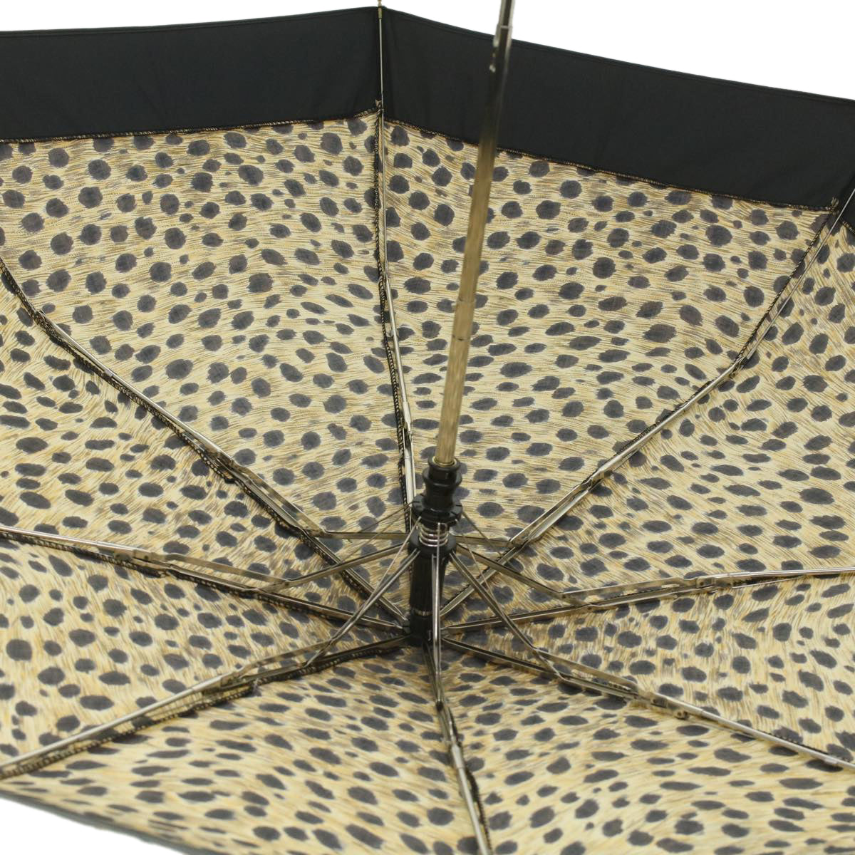 Christian Dior Leopard Umbrella Yellow Auth bs4278