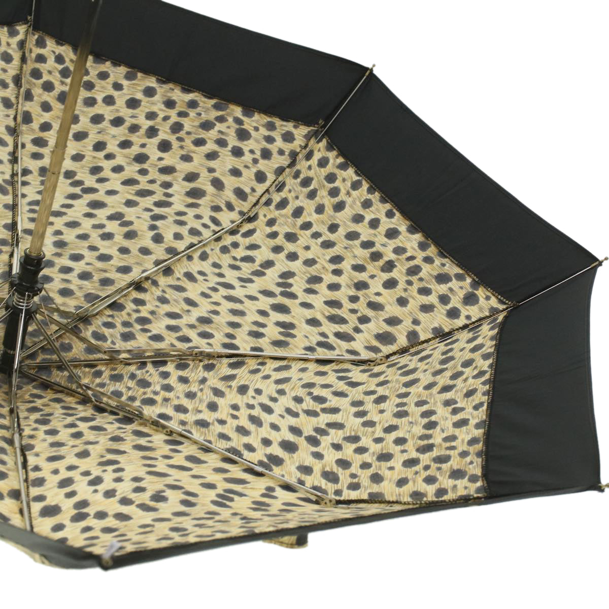 Christian Dior Leopard Umbrella Yellow Auth bs4278