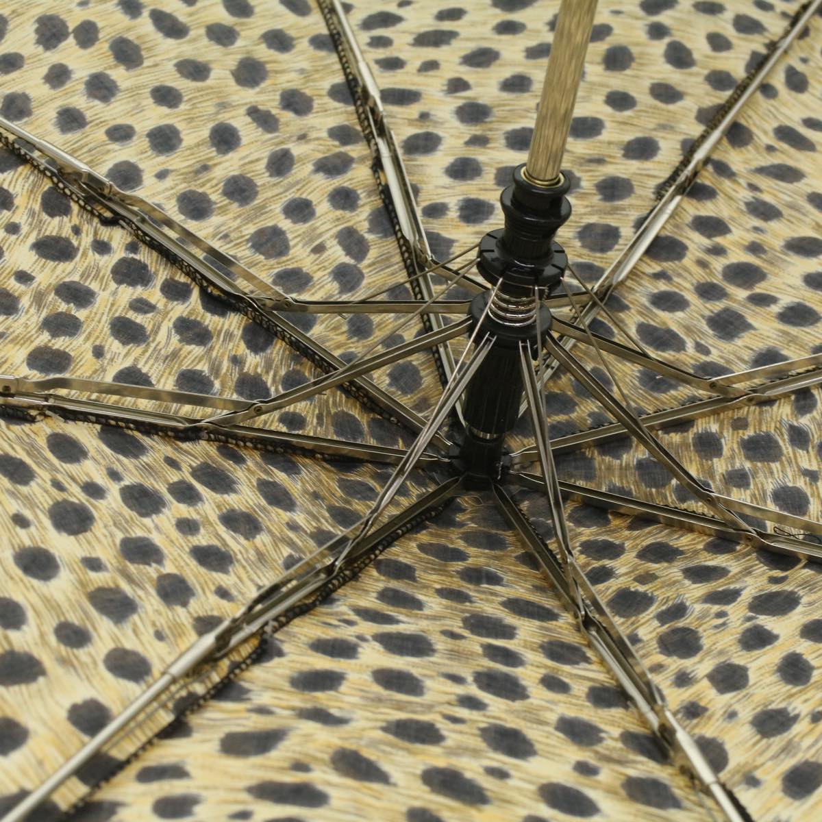 Christian Dior Leopard Umbrella Yellow Auth bs4278