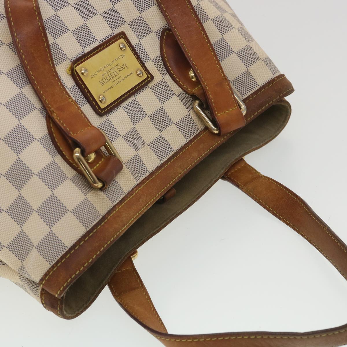 LOUIS VUITTON Damier Azur Hampstead PM Tote Bag N51207 LV Auth bs4292