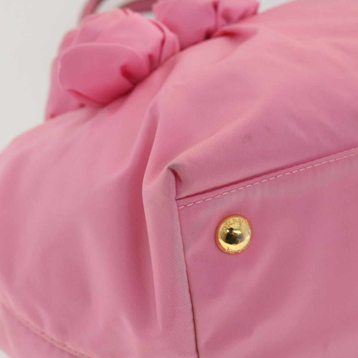 PRADA Hand Bag Nylon Pink Auth bs4294