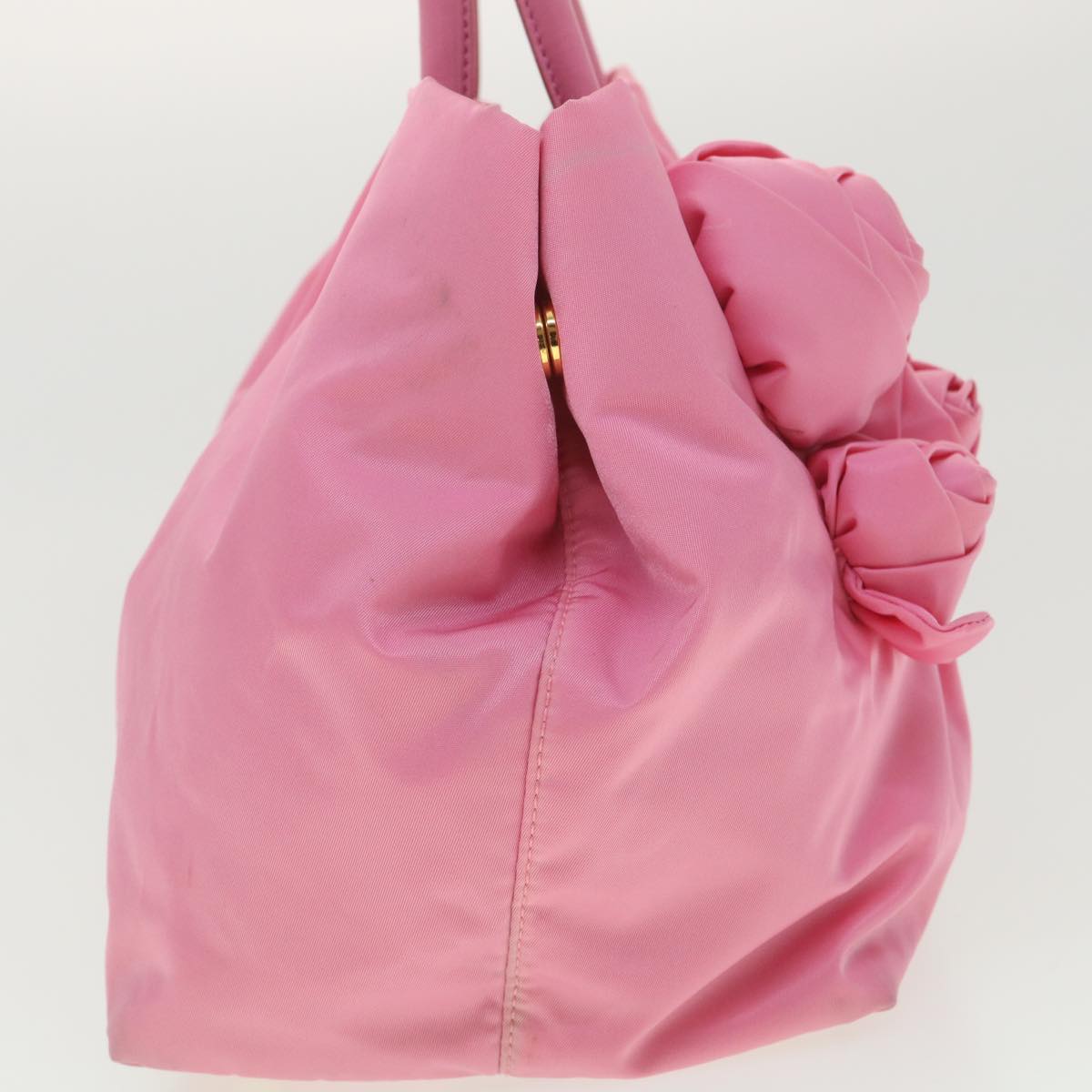 PRADA Hand Bag Nylon Pink Auth bs4294
