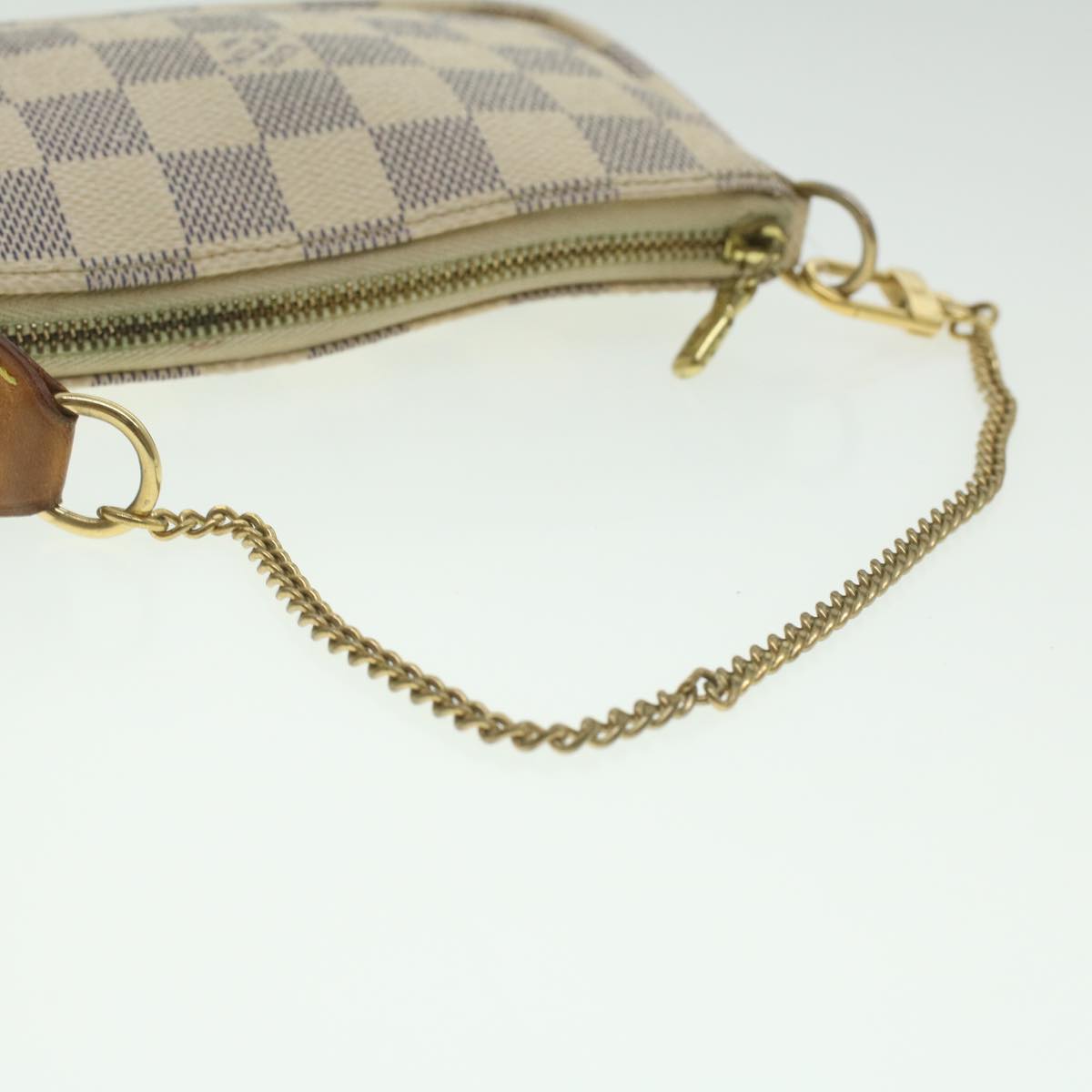 LOUIS VUITTON Damier Azur Mini Pochette Accessoires Pouch N58010 LV Auth bs4295