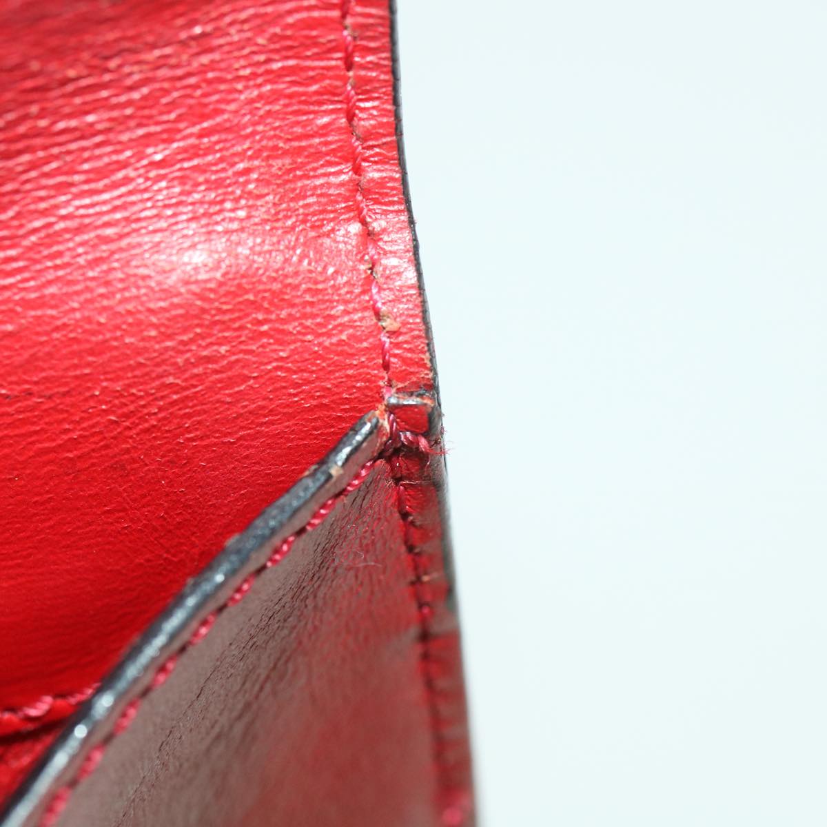 CELINE Shoulder Bag Leather Red Auth bs4297