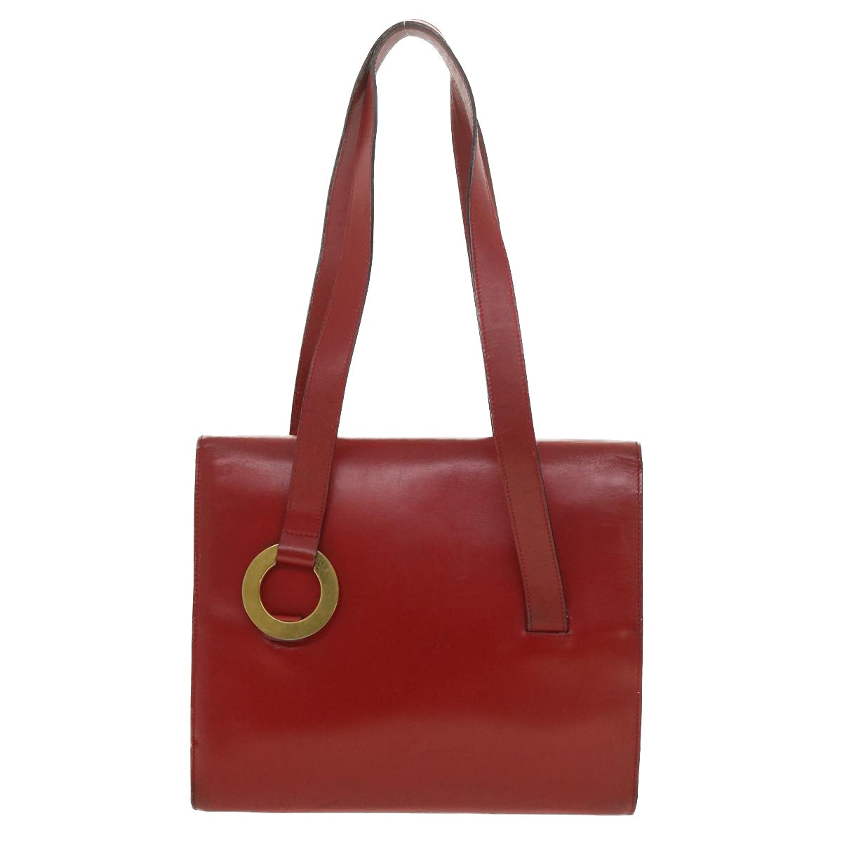 CELINE Shoulder Bag Leather Red Auth bs4297 - 0