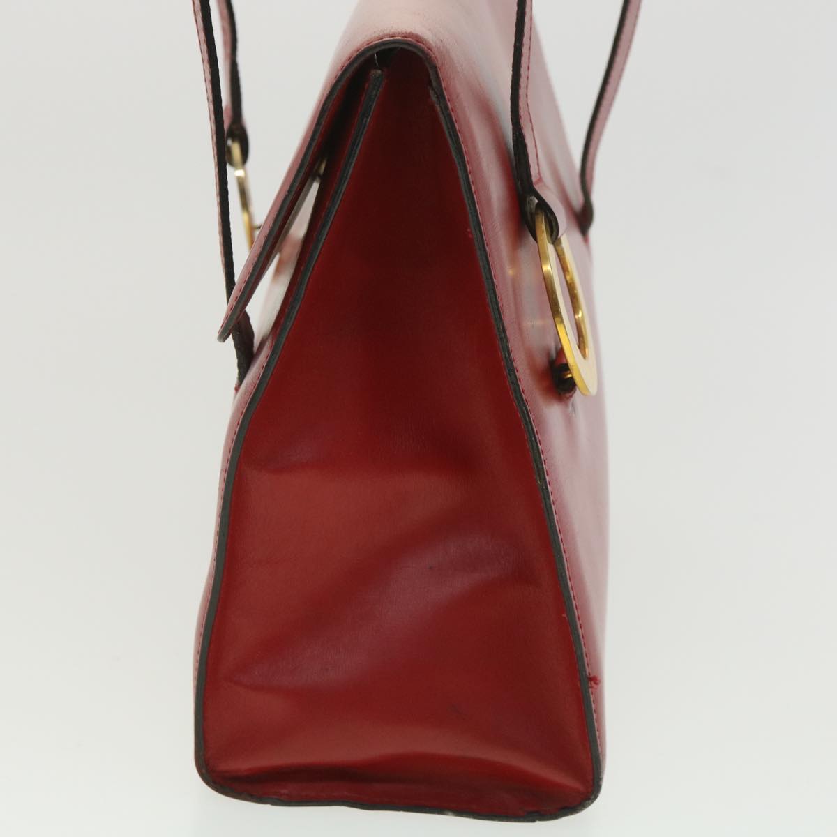 CELINE Shoulder Bag Leather Red Auth bs4297