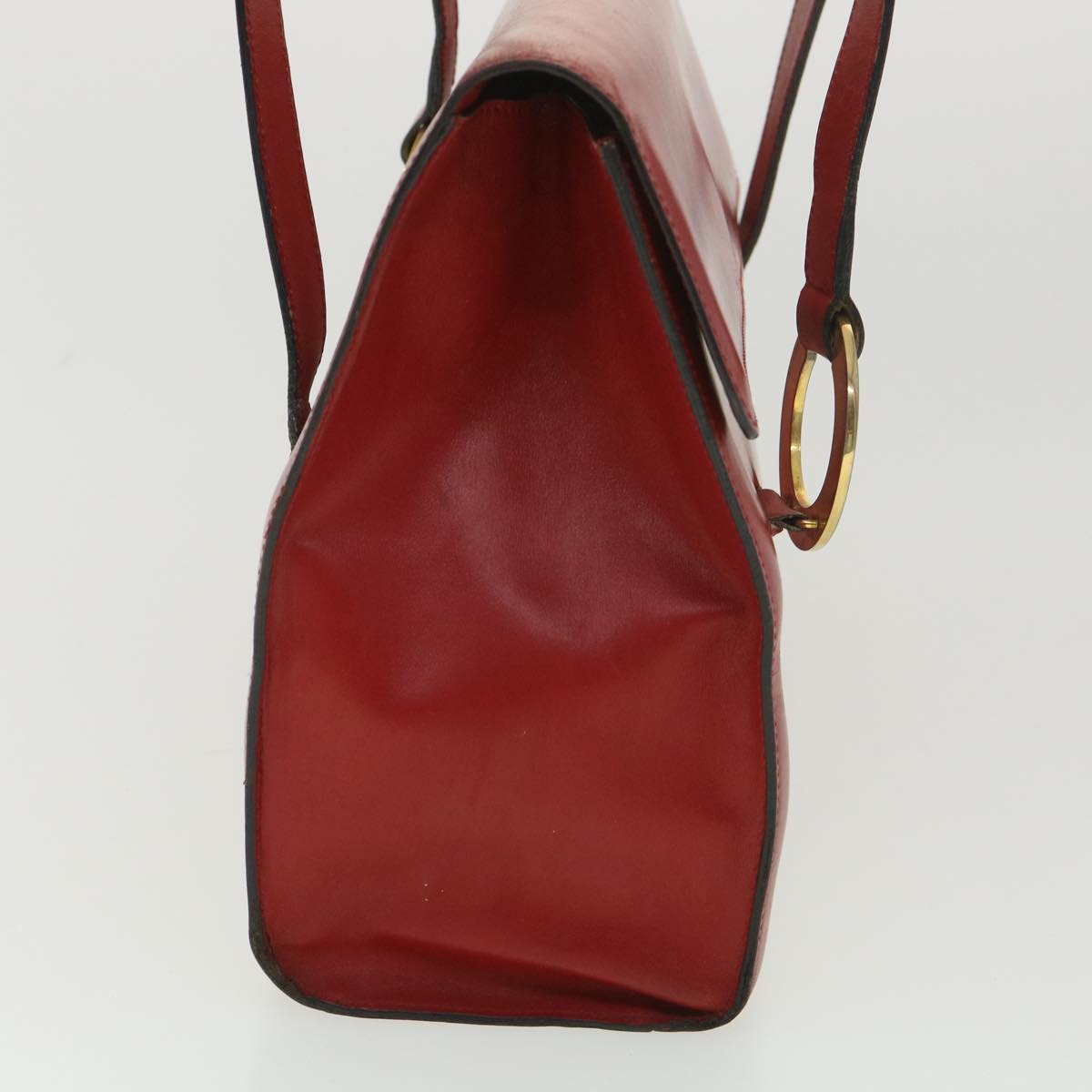 CELINE Shoulder Bag Leather Red Auth bs4297