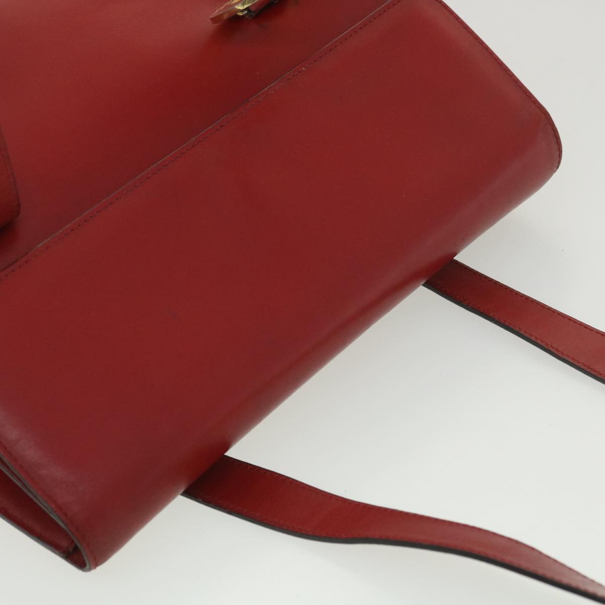 CELINE Shoulder Bag Leather Red Auth bs4297