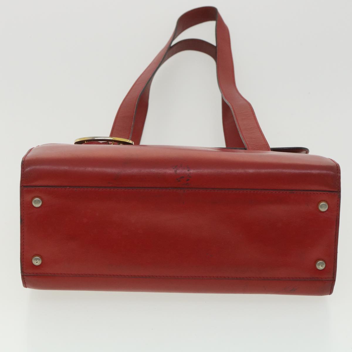 CELINE Shoulder Bag Leather Red Auth bs4297