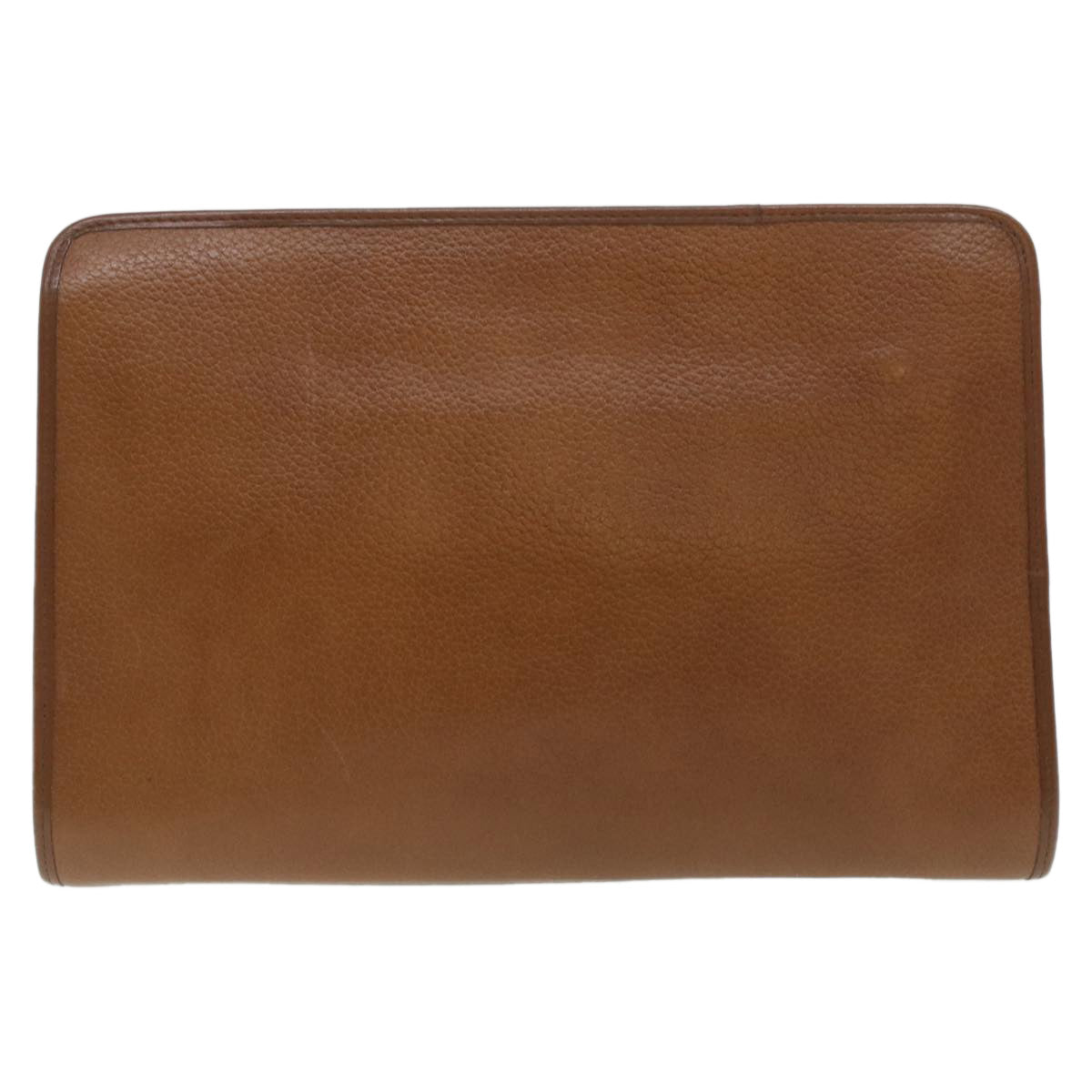 Burberrys Clutch Bag Leather Brown Auth bs4313