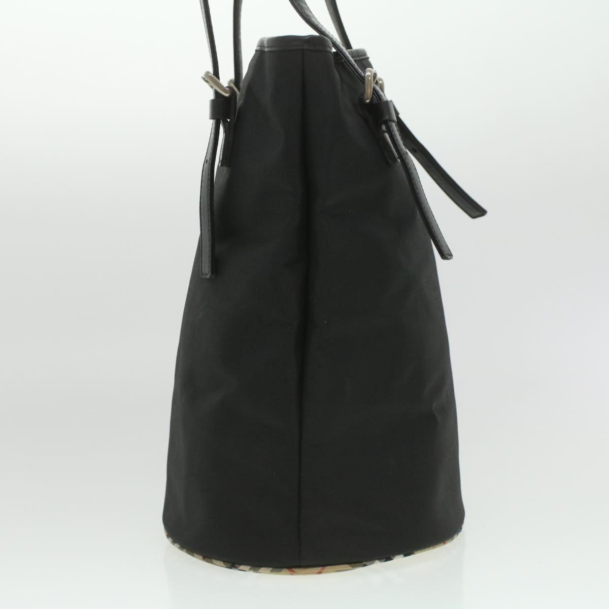 Burberrys Nova Check Shoulder Bag Nylon Black Auth bs4320