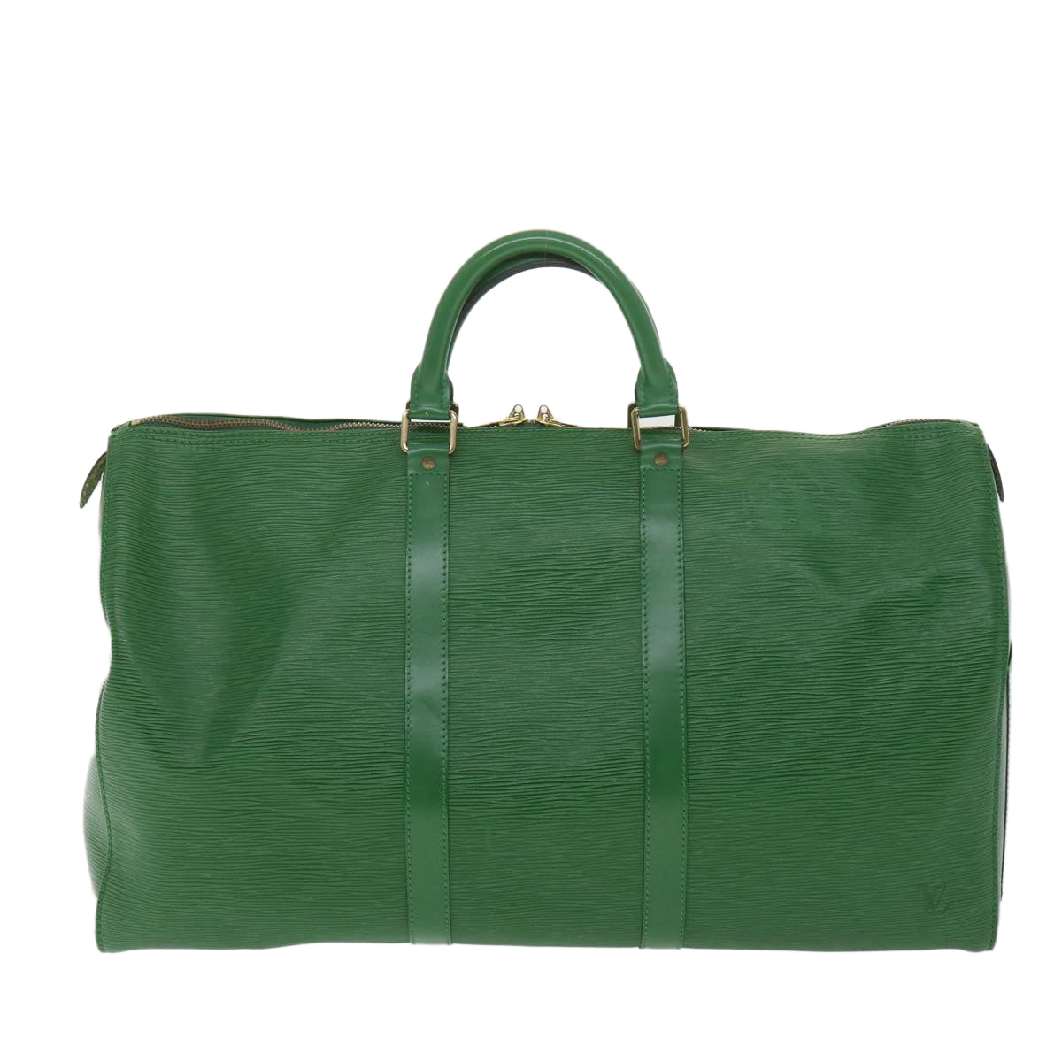 LOUIS VUITTON Epi Keepall 50 Boston Bag Green M42964 LV Auth bs4357