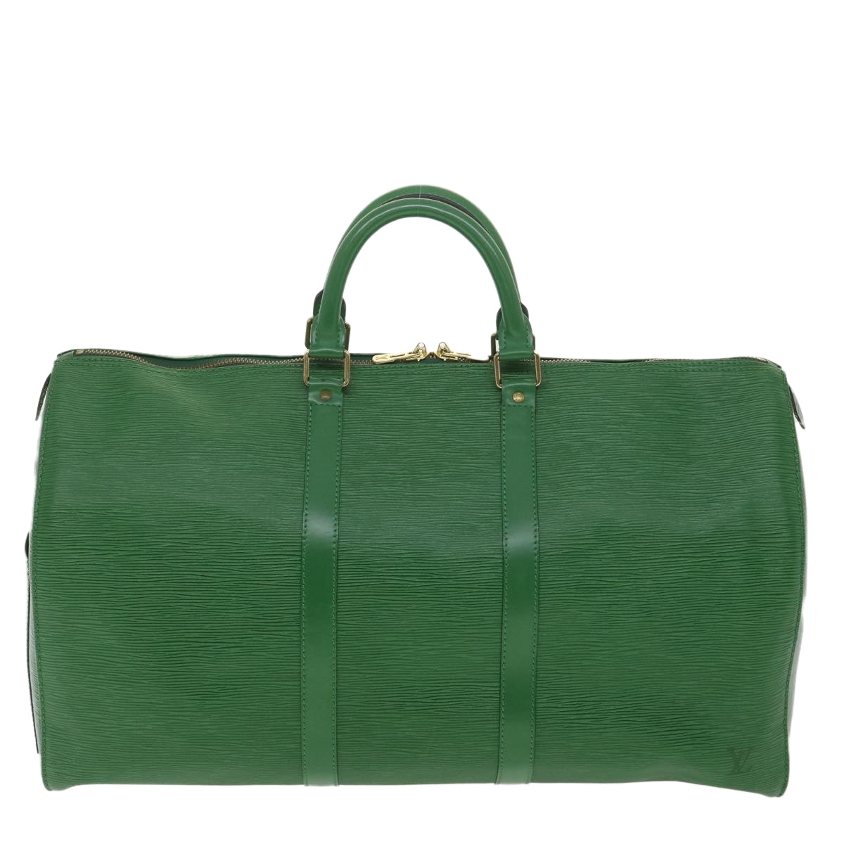 LOUIS VUITTON Epi Keepall 50 Boston Bag Green M42964 LV Auth bs4357