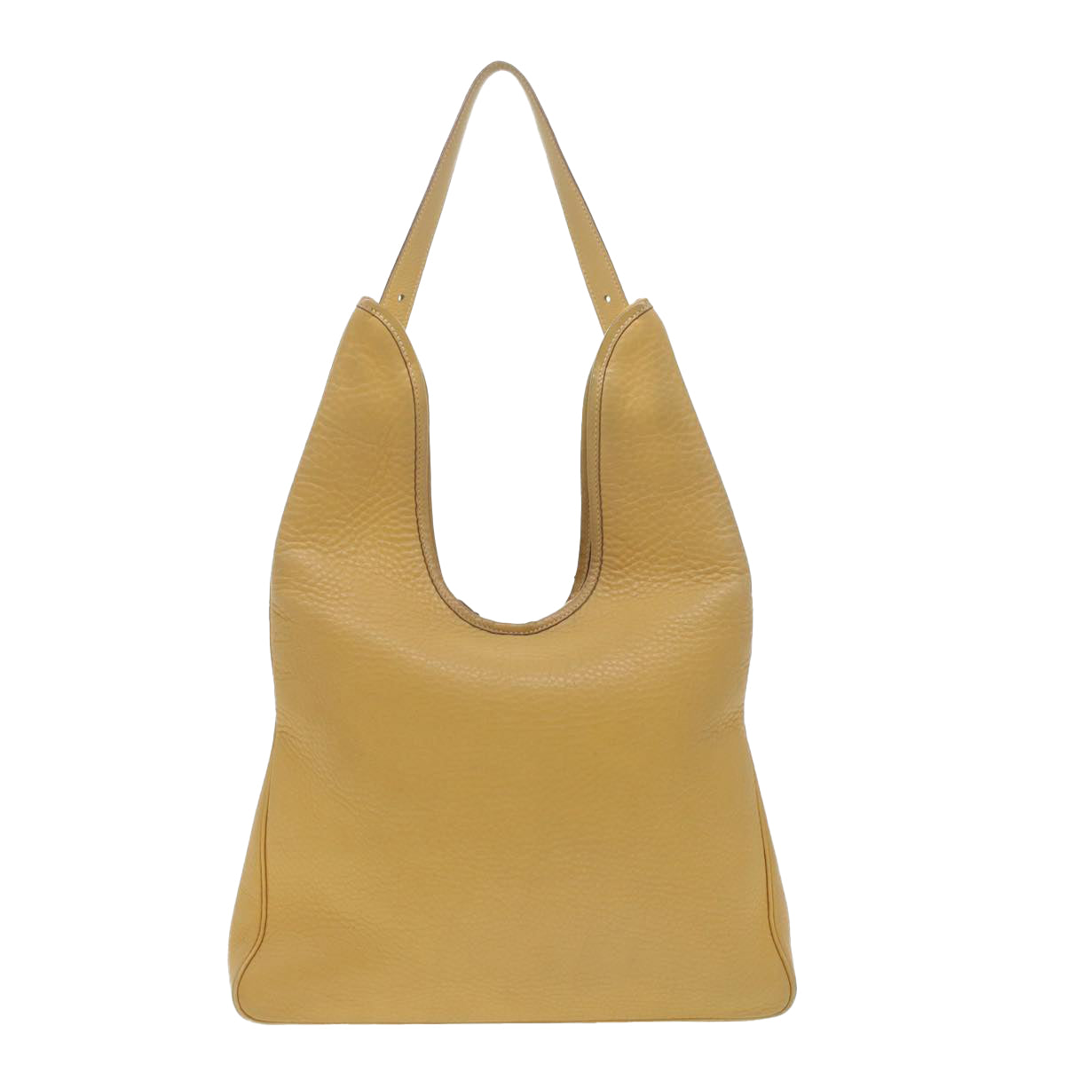 HERMES Masai Shoulder Bag Leather Beige Auth bs4361 - 0